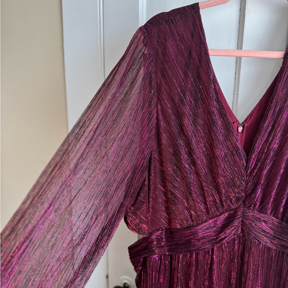 Metallic Maroon Dress w/side cutouts
